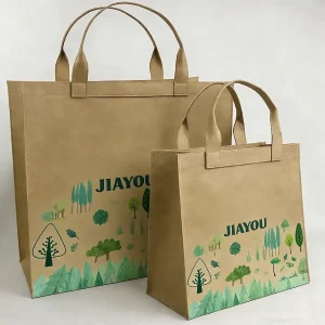 JIAYOU佳優 高檔特厚質感牛皮紙印花手提袋